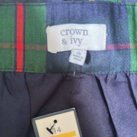 Crown & Ivy Blue and Green A-Line Mini Skirt - Picture 3 of 10